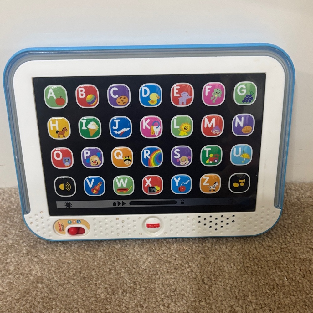 TESTED Fisher Price smart stages tablet with batteries EUC kids children